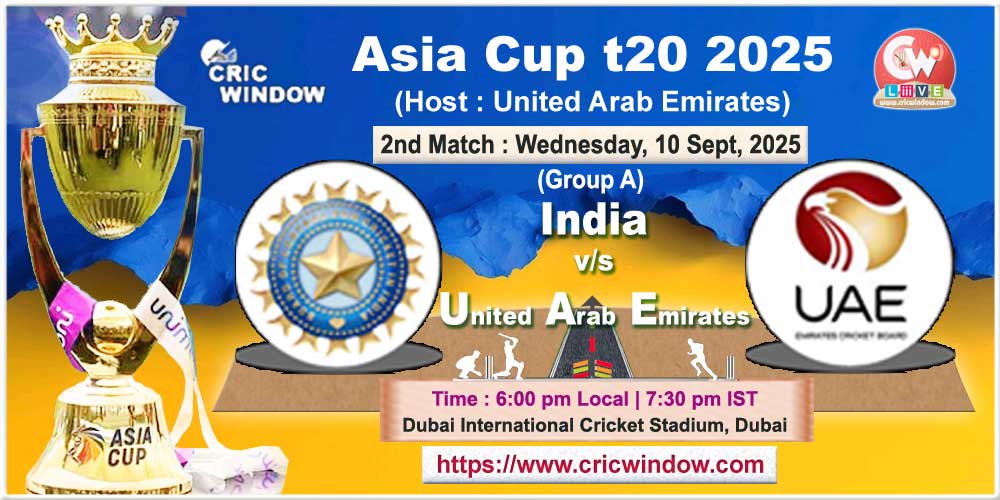 Mens T20 asia cup 2025 match 2nd united arab emirates vs india
